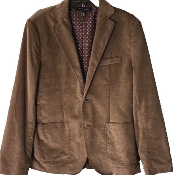 Tommy Hilfiger Blazer M Brown Corduroy Elbow Patch Preppy Classic Collegiate - Picture 1 of 11